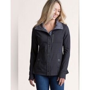 Kuhl Krush Jacket Women Small Grey Stretch Snap Front Utility‎ Outdoor Hiking